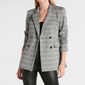EUC Women's EXPRESS Double Breasted Houndstooth‎ Blazer | Size M